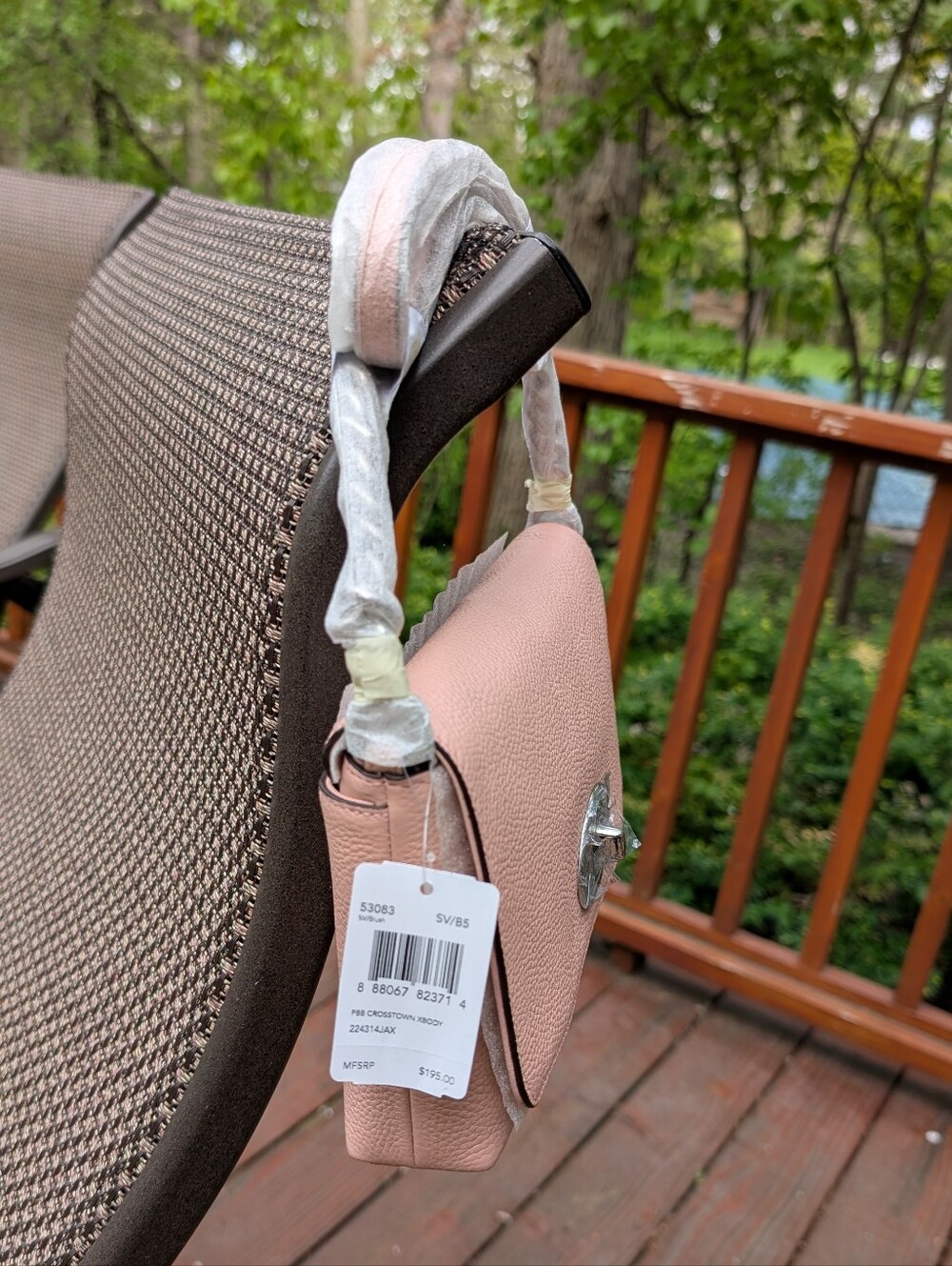 NWT Coach CROSSTOWN TURNLOCK FLAP Pebbled Leather CROSSBODY Bag in Blush-$195 - Picture 7 of 16